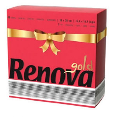 Napkins-RENOVA-GOLD-x30-Red