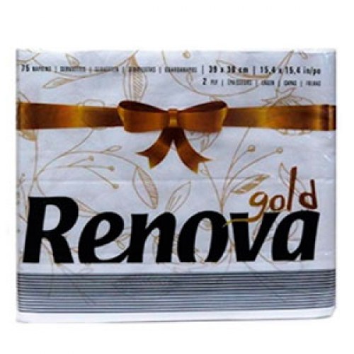 Napkins-RENOVA-GOLDMaxi-Deco-x18-White